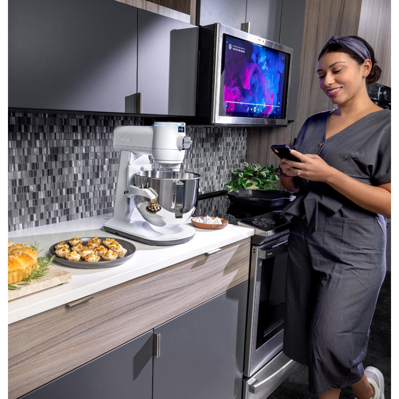 GE Profile Smart Mixer with Auto Sense, Stone White