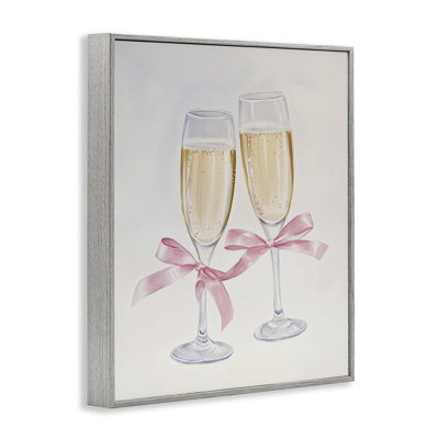 Giclée encadrée de verres à champagne Chic Bow, design par Arlington Prints