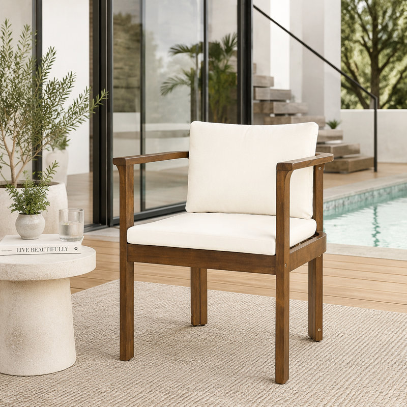 Ensemble de chaises d'extérieur, Brun et crème - 4 pièces