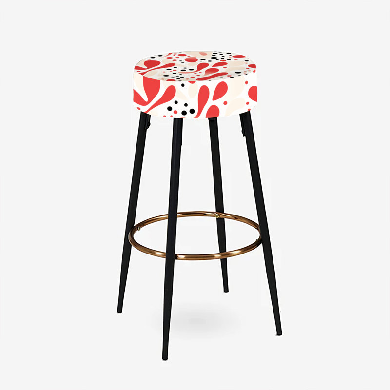 Ensemble de 2 tabourets de bar à pois rouges et blancs