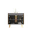 Ensemble de meuble-lavabo en noyer rayé 36 po avec lavabo blanc de Carrare Etna-1151864516
