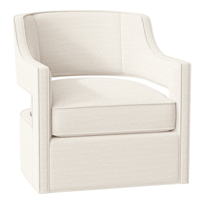 Phoebe Upholstered Swivel Armchair, Perigold In The Loop Sea Salt