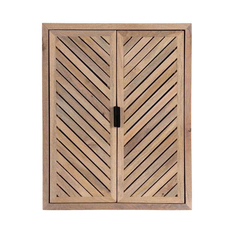 Domitilla 22" W Solid Wood and Metal Wall-Mounted Bathroom Cabinet, Natural