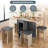 Drop Leaf Dining Table,Folding Dining Table With 6 Wheels And Four Leather Stools,Space Saving Dining Table And Chairs For Dining Room, Kitchen-827602846-827602847-827602844