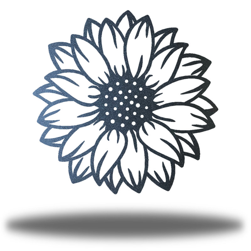 Décoration murale tournesol Nanke, H 8 po x l 8 po x P 0,0125 po, Noir