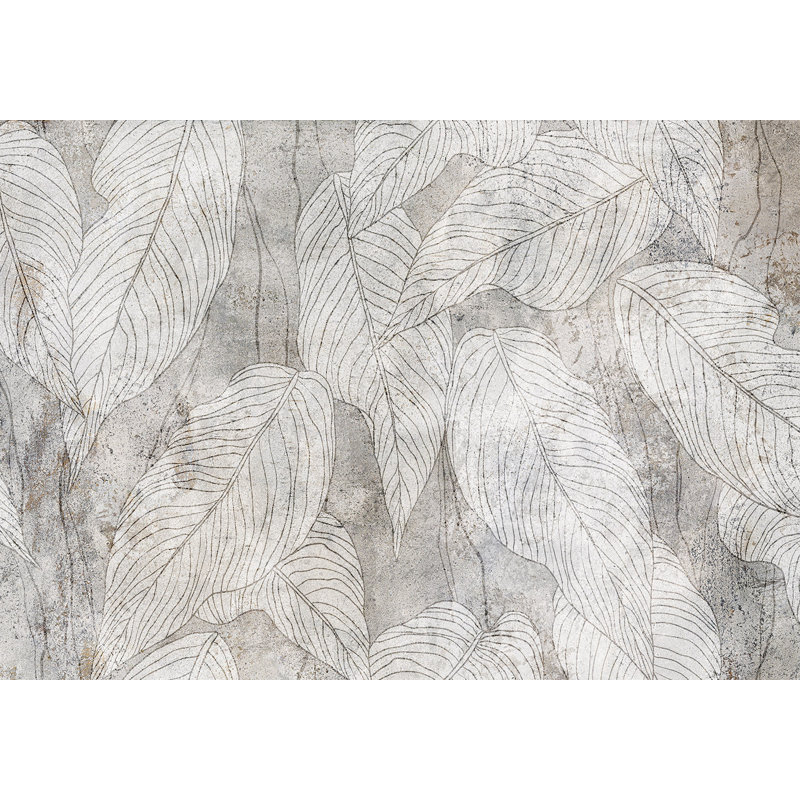 Papier peint botanique - dessin au trait moderne, L 27 po x l 39 po