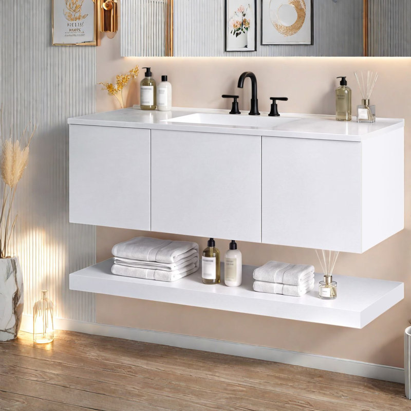 Wall Mounted Single Double With Solid Surface Top