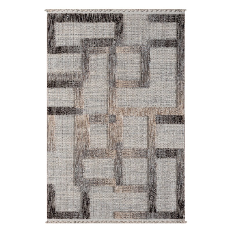 Aurelia Machine Woven Beige/Brown Indoor Rug, Rectangular 140 x 200cm