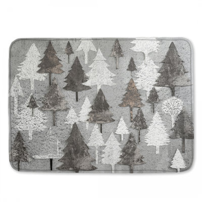 Tapis de bain gris et blanc