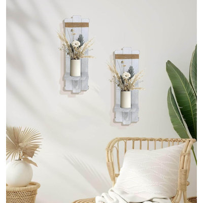 2 Piece Wood Wall Wall Sconce Set