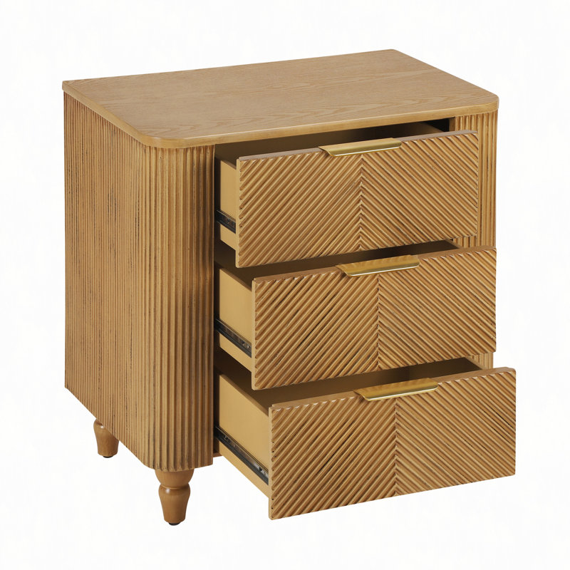 Table de chevet cannelée Mid-Century