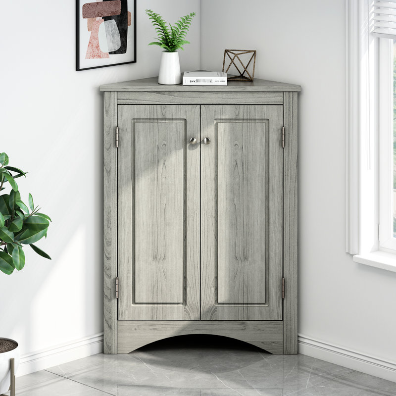 Armoire de salle de bain triangulaire avec tablettes réglables - capacité attrayante de 30 lb