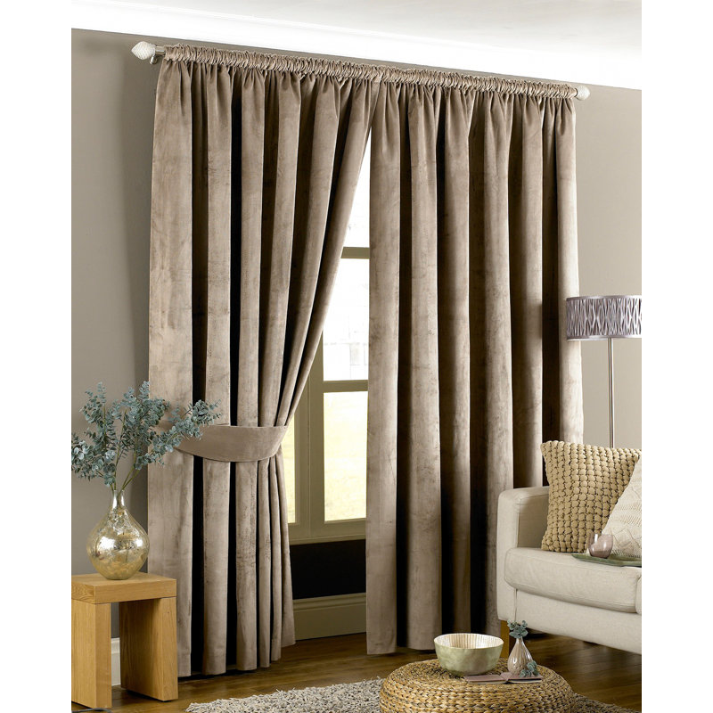 Streeter Room Darkening Curtain Pair, 117 W x 137 D cm, Taupe
