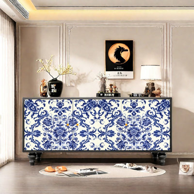 Blue Floral Sideboard