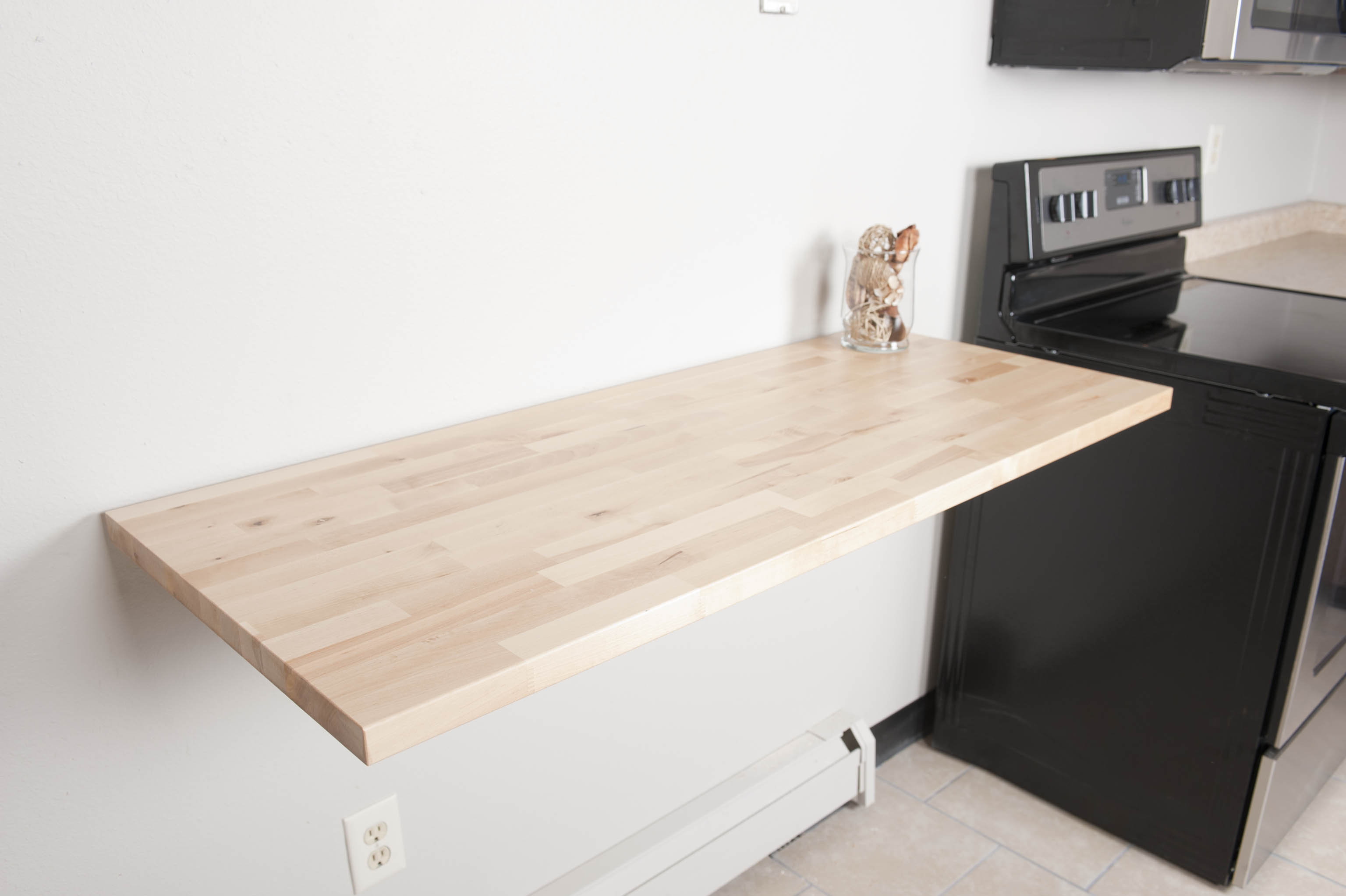 54×25 Butcher Block Dog Table With Casters