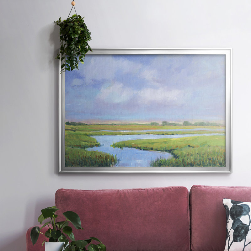 Summer Marsh II, reproduction d'art sur toile, Argent, H 30 po x l 44 po x P 1,5 po