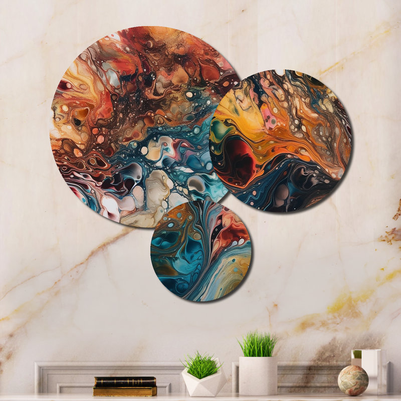 Ensemble de 3 décorations murales en métal