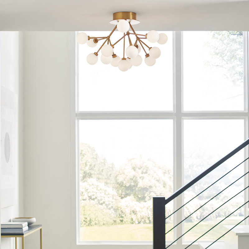 Mara 16 - Light LED Semi Flush Mount, Black