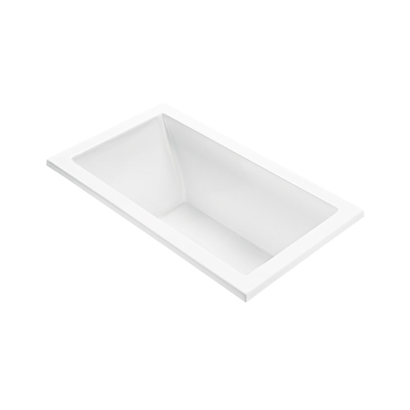 Andrea® 19 DoloMatte 54" x 32" Soaking Solid Surface Bathtub, Undermount, 19.75" H x 66" W x 31.75" D