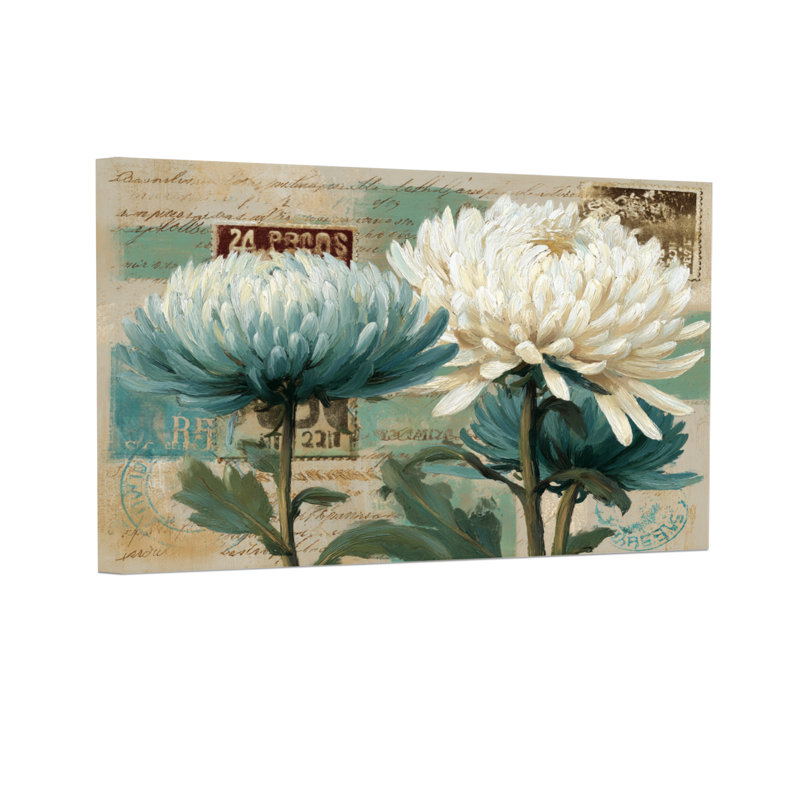 Plants & Flowers Floral Vintage Postcard Style Art Print, 20" H x 30" W