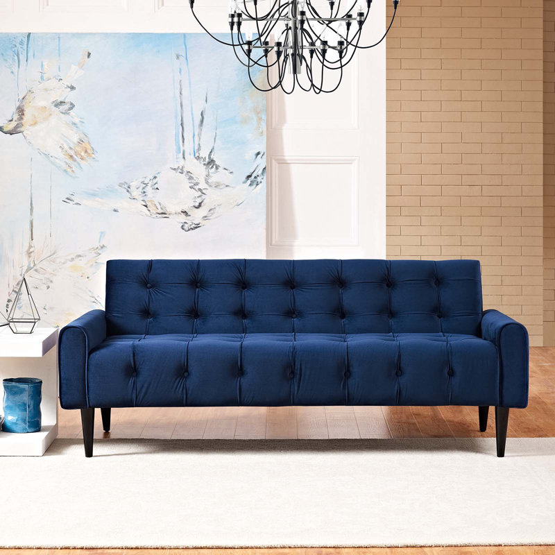 Bernon Tufted Velvet Sofa, Navy