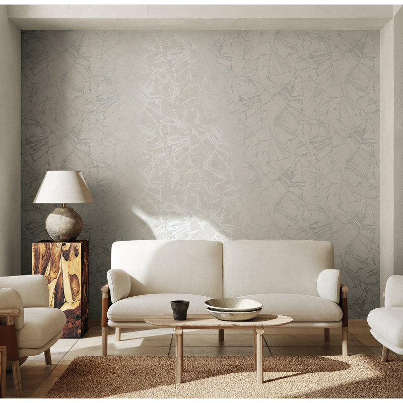 Terra Collection Graphic Stone Wallpaper Roll, Gray