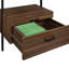 Étagère murale à quatre tablettes, bois de noyer, bureau personnel, finition contemporaine de chambre à coucher, influence industrielle, rangement