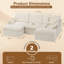 2.4m Sofa 3-Seater Chenille Foam Modular Sectional Sofa-123381893