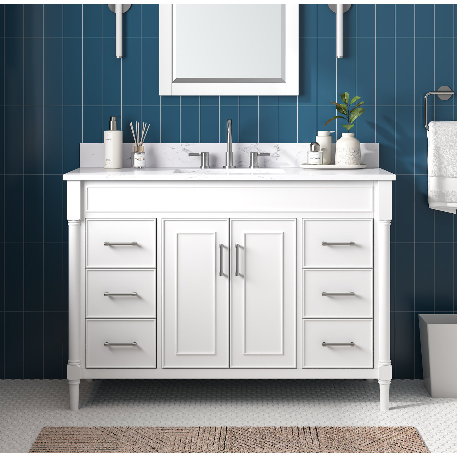 Addison 48" Single Bathroom Vanity Base, White