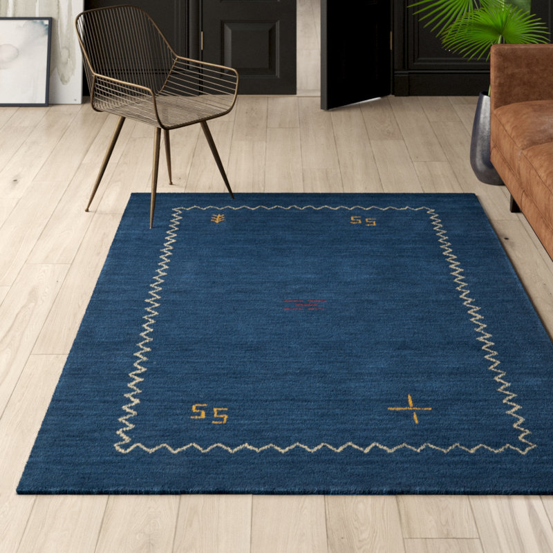 Tapis en laine tissé à plat à la main Danforth, Rectangle 10 pi x 14 pi
