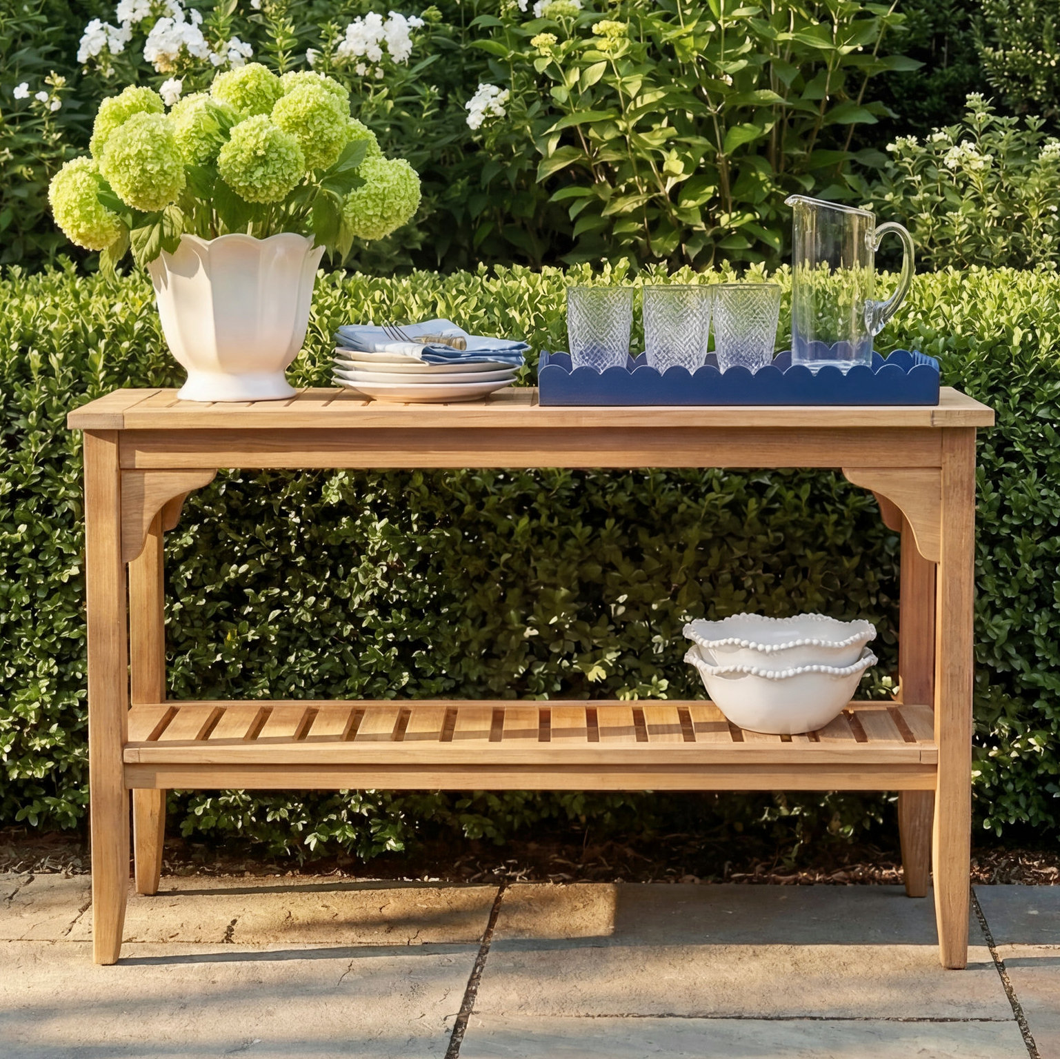 Summerton Teak Buffet and Console Table, Natural