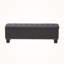 Banc de rangement Botello, tissu gris foncé, capitonné, H 17,04 po x l 52,05 po x P 16,45 po