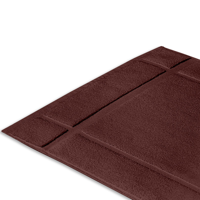 Tapis de bain uni 1350 g / m² 100% coton pour plancher de salle de bain, L 17 po x L 24 po, Noir