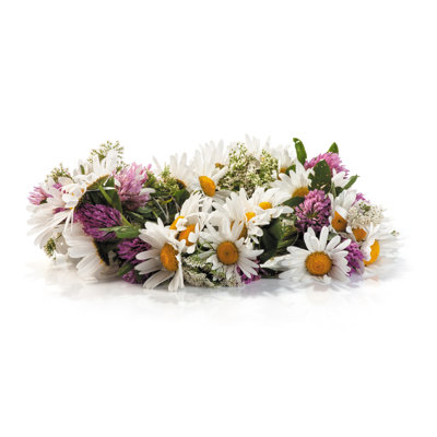 Summer flower wreath 1 Piece Wrapped Canvas Wall Art