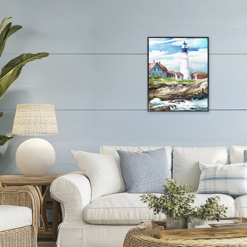 Giclée encadrée, phare de Cape Cod, conception de Mauro Devereaux, H 20 po x l 16 po, Giclée encadrée noir minuit