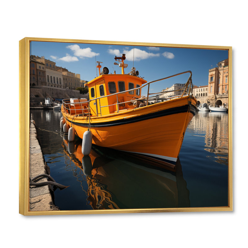 Meidell France Marseille Essence maritime II - impression, Cadre flottant doré, H 30 po x l 40 po x P 1,5 po
