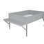 Lit mezzanine en bois avec bureau et DEL, gris-1509054660