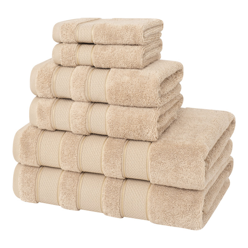 Karani Luxury Extra Soft 100% Cotton 6 Piece Bath Towel Set, Taupe