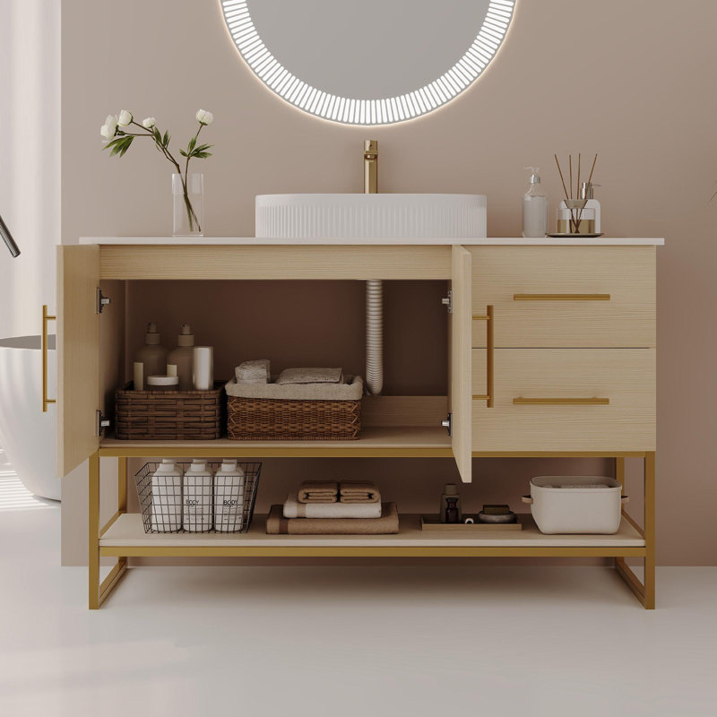 Meuble-lavabo moderne avec lavabo vasque en céramique