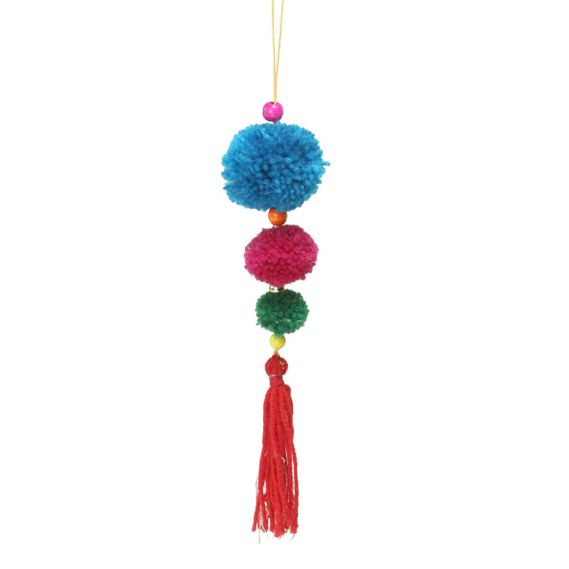 Décoration de Noël suspendue 10,25 "bleu ciel et rose