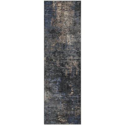 Premium Machine Washable Prisco Charcoal Rug