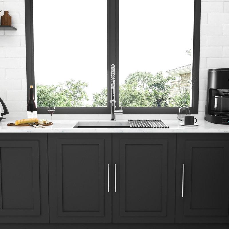 23-Inch Gunmetal Black Undermount Kitchen Sink, 16 Gauge T304 Nano Stainless Steel, 10-Inch Deep, R10 Rounded Corners, Coating For Condensation, With Dish Grid And Pack Clips Steel 23" Single Bowl
