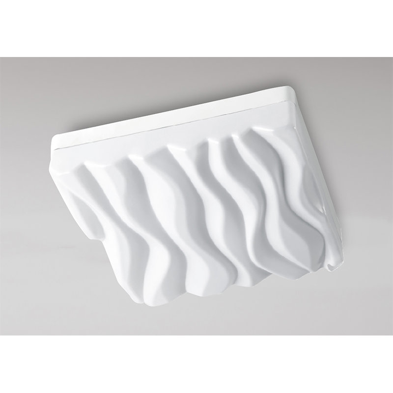 Jihane Acrylic LED Flush Mount, 7.5cm H x 50cm W x 50 cm D, White