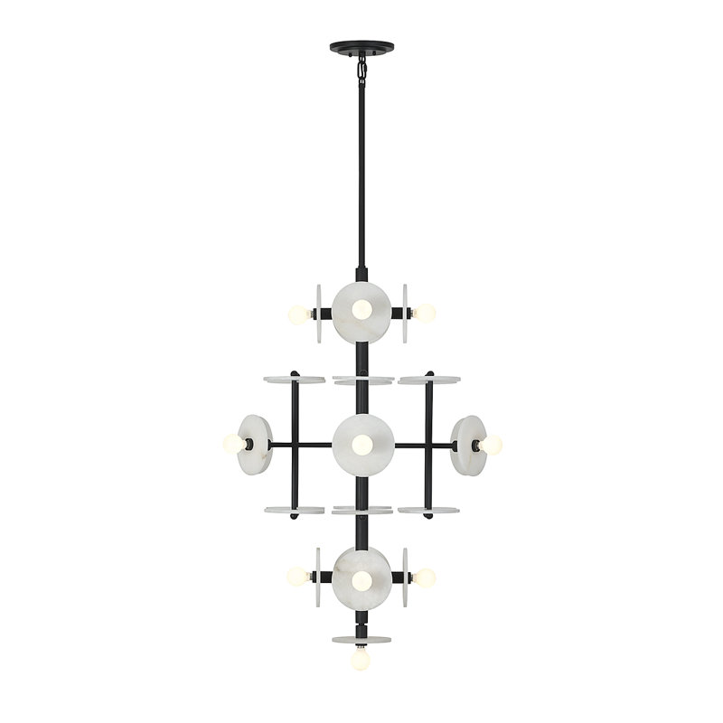 Amani 15-Light Chandelier in Black Cashmere, Black Cashmere