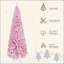 Arbre de Noël artificiel enneigé 7,5 pi de hauteur avec pin en forme de pin et branches réalistes, rose