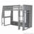 Wood Gaming Loft Bed with Desk, Multi-storage Shelves, LED and a Hanging Clothes Rack-1192254020