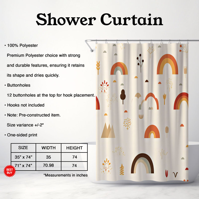 Rideau de douche Butterfly Garden - Premium, H 74 po x l 71 po