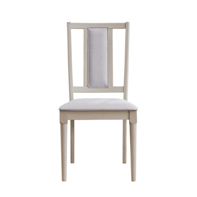 Chaise d'appoint en lin beige et finition naturelle, ensemble de 2