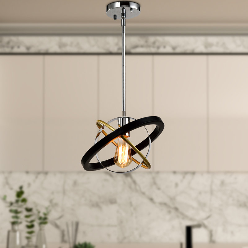 Luminaire suspendu géométrique à 1 lumière avec fer forgé Randwick
