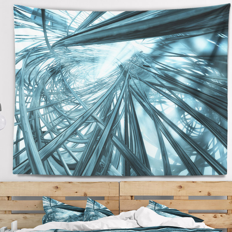 Tapisserie rayures 3d et fractales everywhere, H 50 po x l 60 po